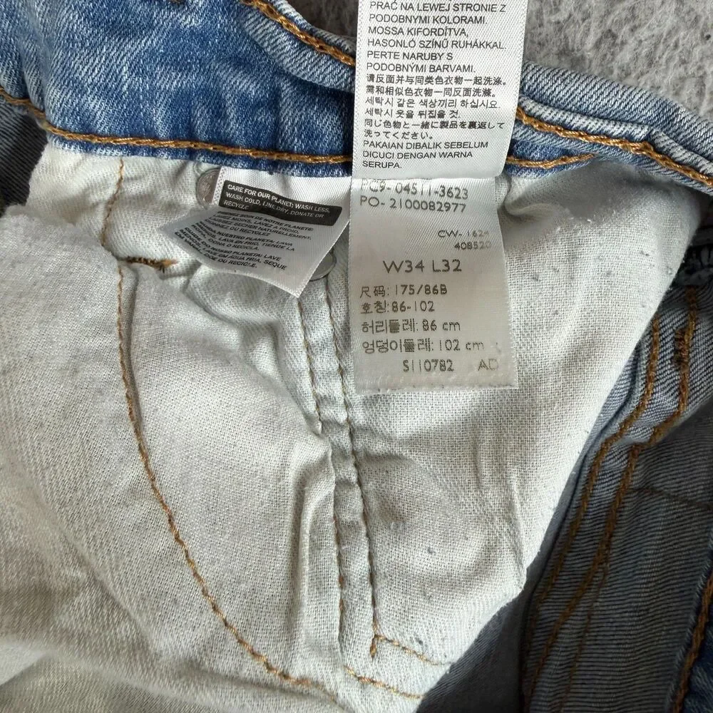 LEVI'S 511  Mens Jeans 34x32 Stretch Denim Slim Fit Workwear Streetwear